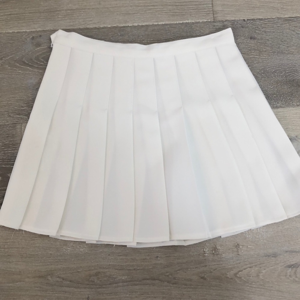 White Pleated Skirt.